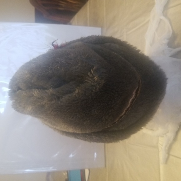 10/$10  Vintage Men's Winter Faux Fur Russian Style Hat w Feather - Picture 4 of 6